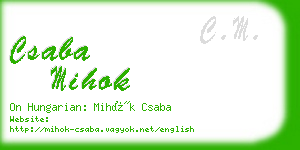 csaba mihok business card